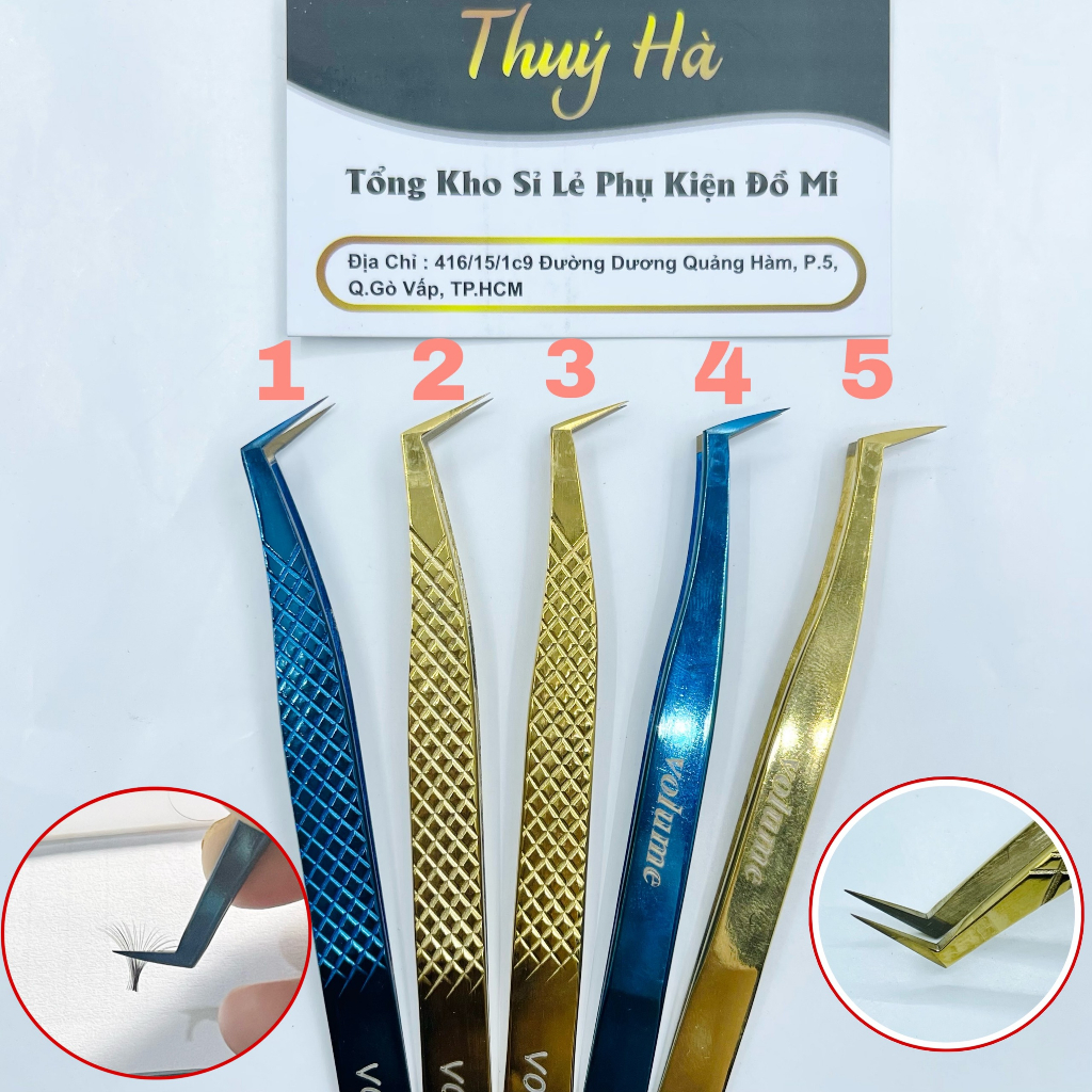 Nhíp nối mi volume cao cấp nhật mũi 12MM - 15 mm gắp 20-30d - dụng cụ nối mi THÚY HÀ
