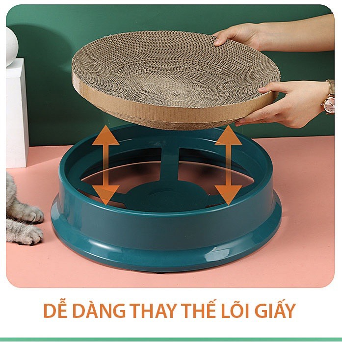 Bàn Cào Móng Size Lớn Nhựa Cao Cấp Chống Trầy Xước Kèm Catnip Cho Mèo