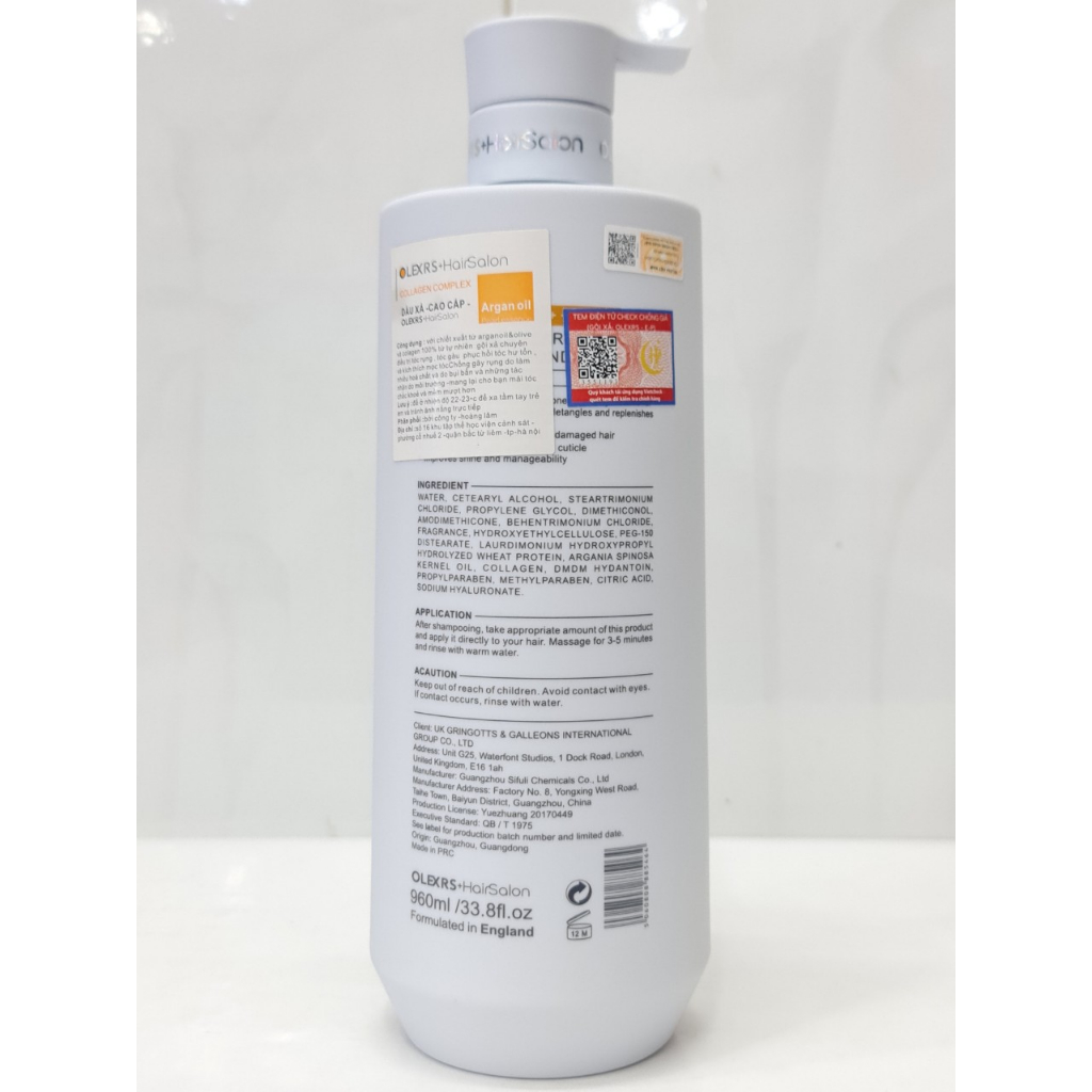 Dầu Gội Hoặc Dầu Xả Cao Cấp Phục Hồi Hư Tổn Giảm Gãy Rụng Olexrs Luxury 960ml