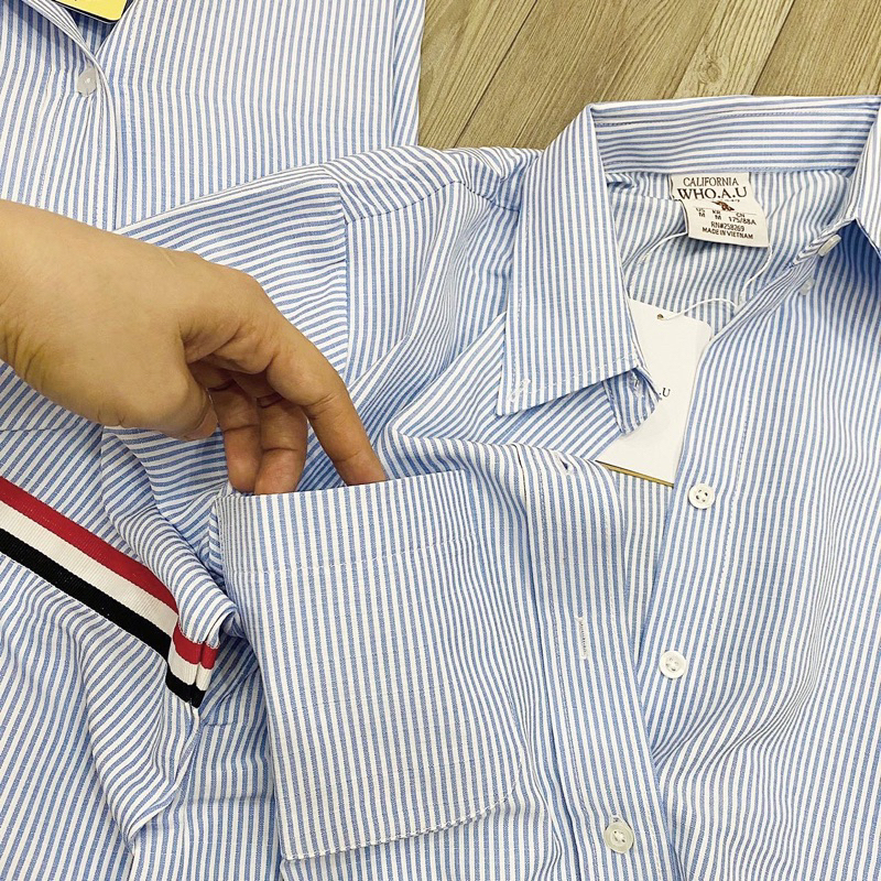 Sơmi Whoau viền tay