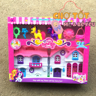 Hộp đồ chơi nhà hello kitty/pony trang trí nhà cửa