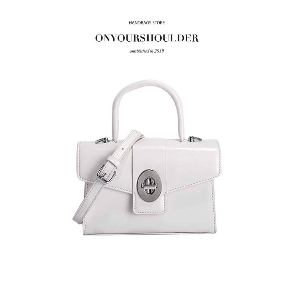Túi xách nữ màu đen/trắng thời trang Mila Bag, túi da cao cấp đơn giản sành điệu Onyourshoulder