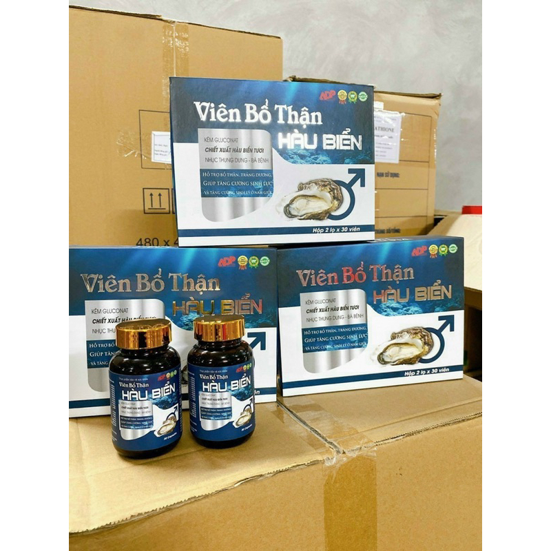 viên bổ thận HÀU BIỂN - Tinh chất hàu biển giúp bổ thận nam tăng cường sinh lý nam - Hộp 2 lọ x 30 viên