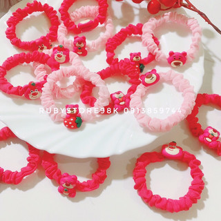 Dây cột tóc scrunchies gắn gấu lotso