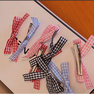 Dây cột tóc nơ caro xinh