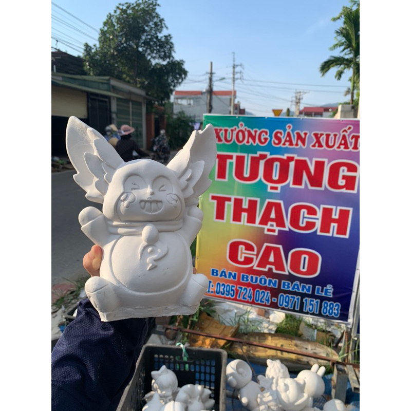 Tượng tô màu , tượng thạch cao, tượng hồ ly 9 đuôi