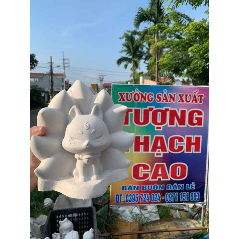 Tượng tô màu , tượng thạch cao, tượng hồ ly 9 đuôi