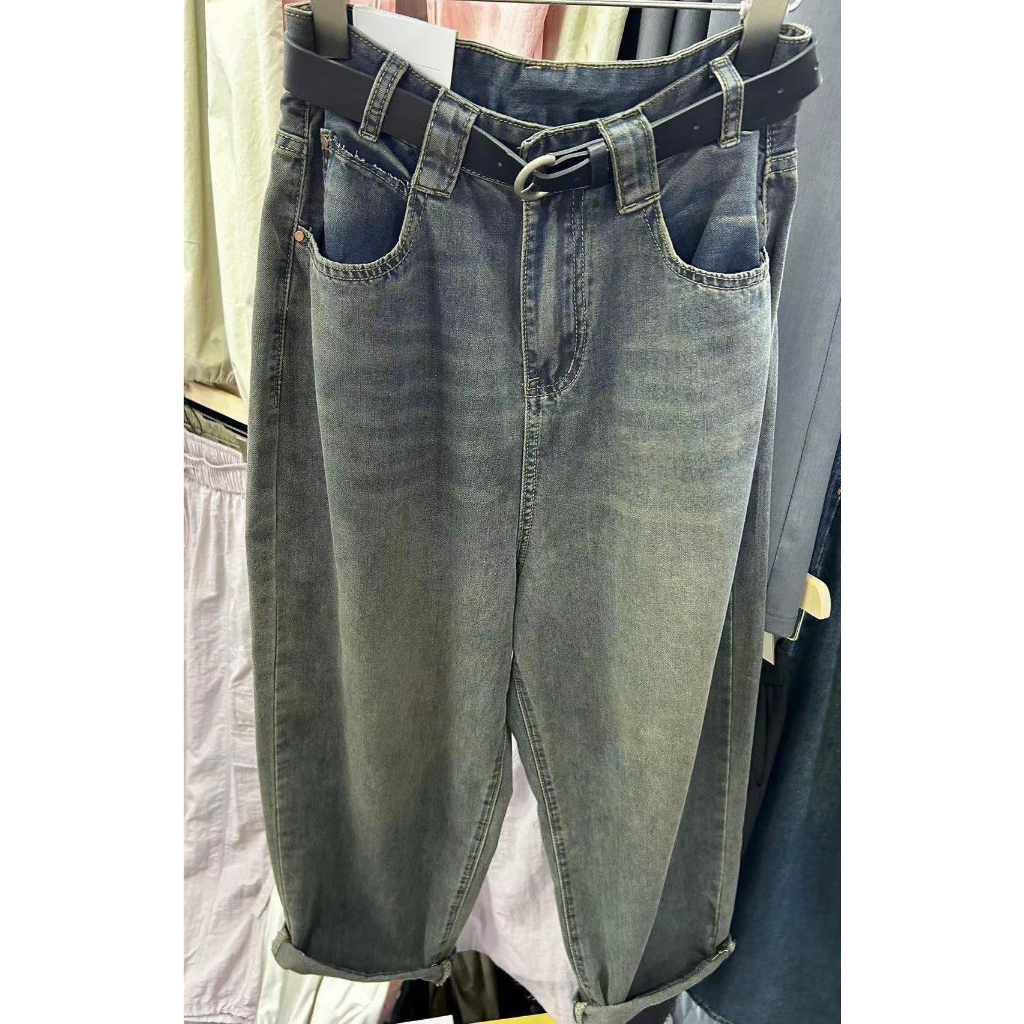 Quần jean baggy nữ thụng zanh khói tặng kèm đai siêu xinh Lizhouse