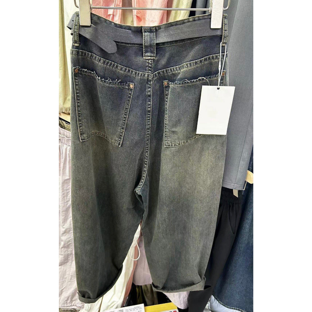 Quần jean baggy nữ thụng zanh khói tặng kèm đai siêu xinh Lizhouse