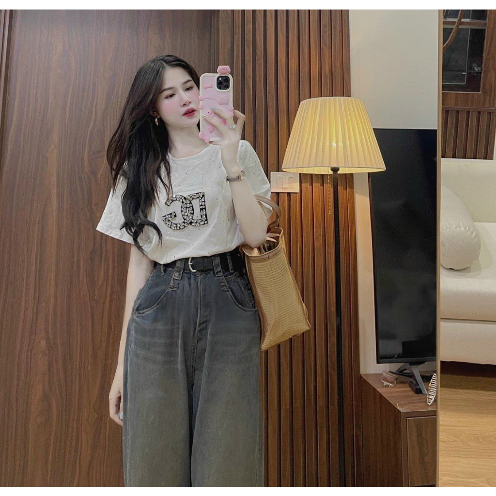 Quần jean baggy nữ thụng zanh khói tặng kèm đai siêu xinh Lizhouse