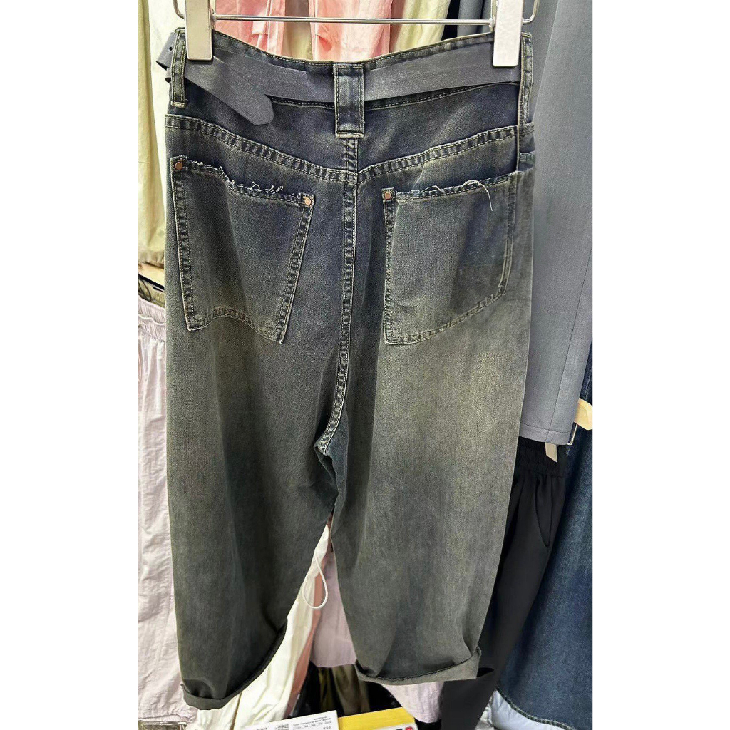 Quần jean baggy nữ thụng zanh khói tặng kèm đai siêu xinh Lizhouse