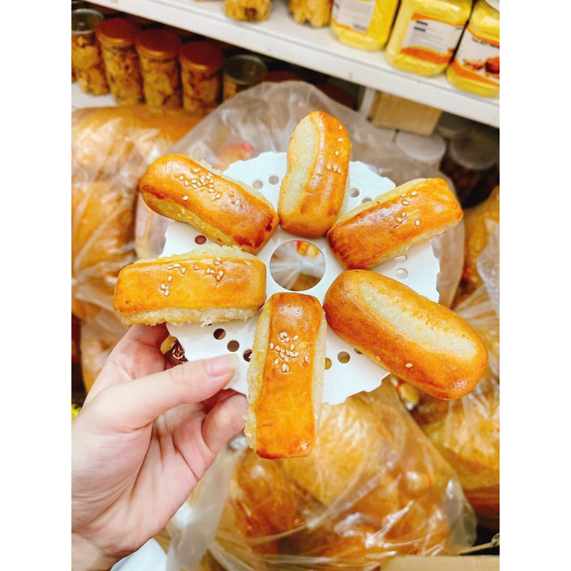 Bánh nướng bông nhân dừa - Bánh quai vạt nhân dừa - Banh pate nhân dừa
