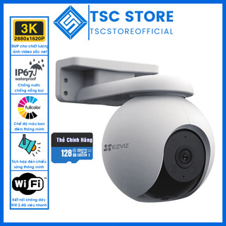 Camera ip wifi ezviz cs-h8 pro 5mp 3k 360° full color | outdoor camera | tsc store - tscstoreofficial