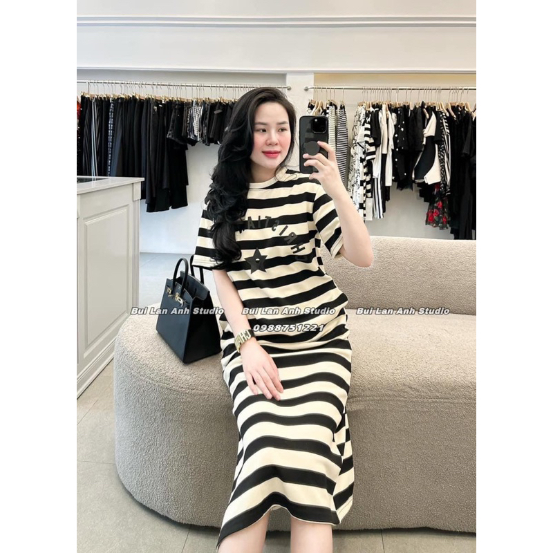 💥sỉ💥 VÁY KẺ XUÔNG DÁNG DÀI-váy có khoá cho con ti