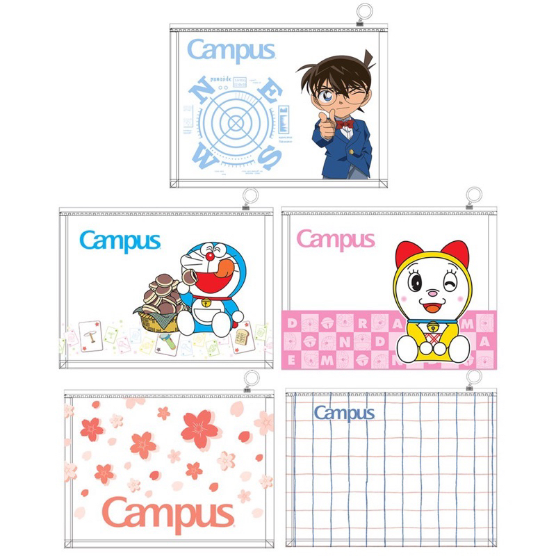 Túi đựng tài liệu cao cấp 1 ngăn A4 Campus Doremon khoá zip