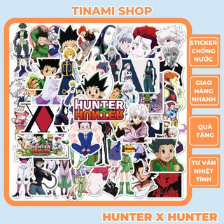 Bộ 50 Sticker Anime Hunter x Hunter Thợ săn Hình dán chống nước bền màu dùng trang trí máy tính laptop vali decor