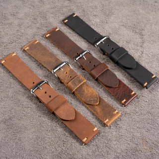 Dây đồng hồ da bò vintage handmade