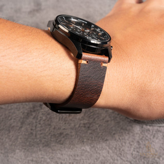 Dây đồng hồ da bò vintage handmade