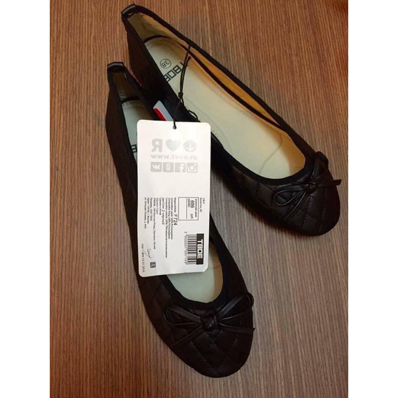 Giày Búp Bê Nga TBOE xuất Âu đính nơ trần trám- ORD