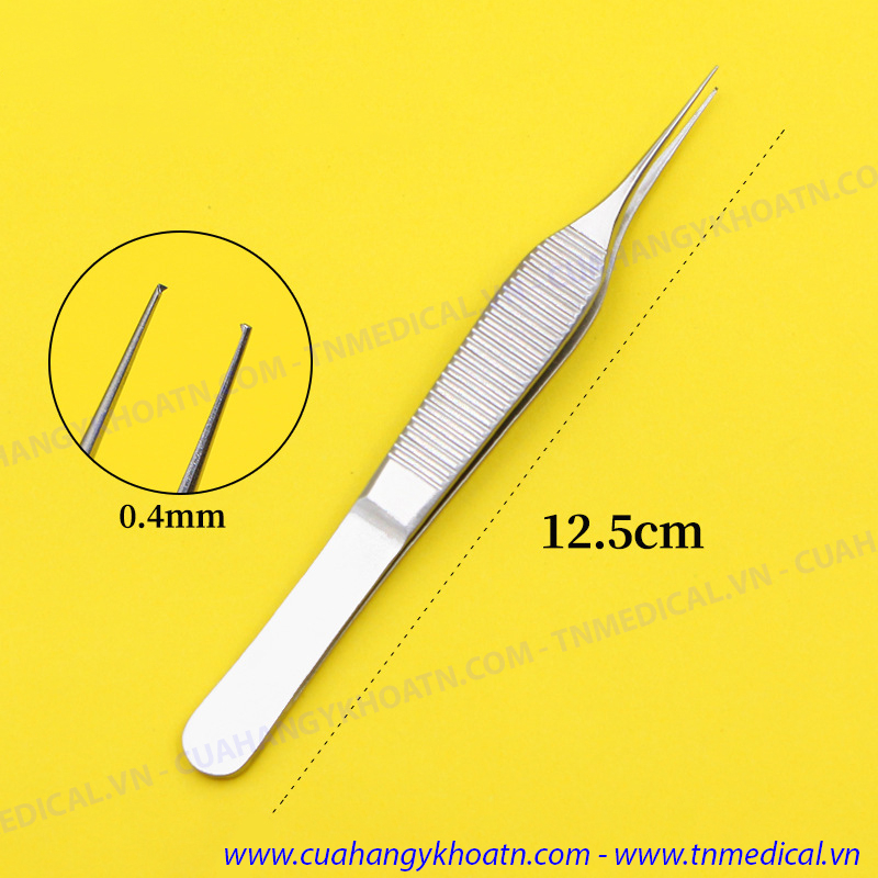 ☘ Nhíp Kẹp Phẫu Tích Adson Tốt, Cán Vàng, Gem Cao Cấp 12cm - TNMedical.vn