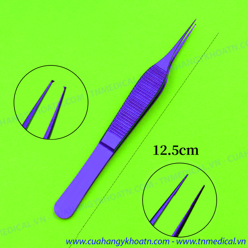 ☘ Nhíp Kẹp Phẫu Tích Adson Tốt, Cán Vàng, Gem Cao Cấp 12cm - TNMedical.vn