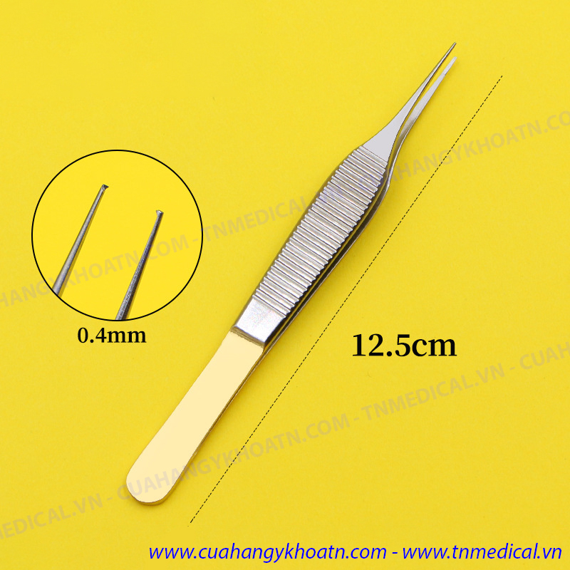 ☘ Nhíp Kẹp Phẫu Tích Adson Tốt, Cán Vàng, Gem Cao Cấp 12cm - TNMedical.vn