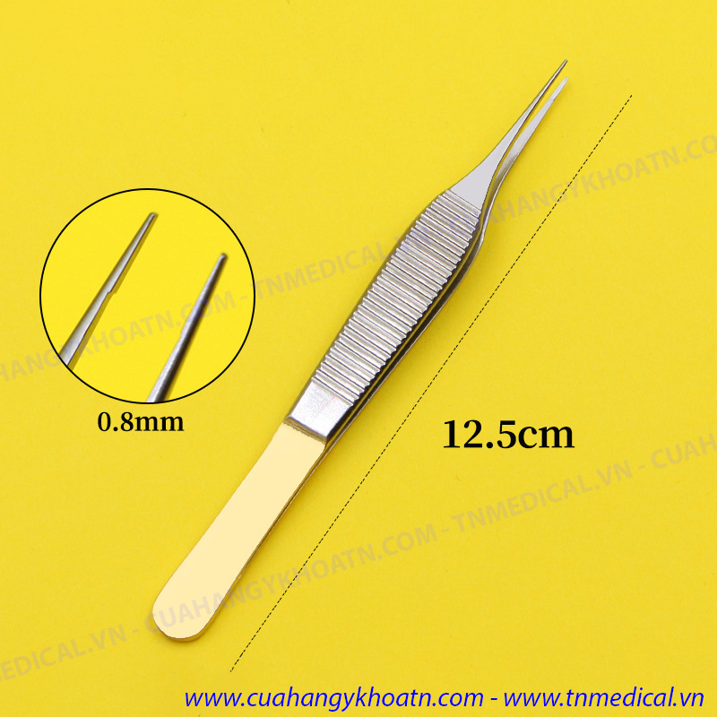 ☘ Nhíp Kẹp Phẫu Tích Adson Tốt, Cán Vàng, Gem Cao Cấp 12cm - TNMedical.vn