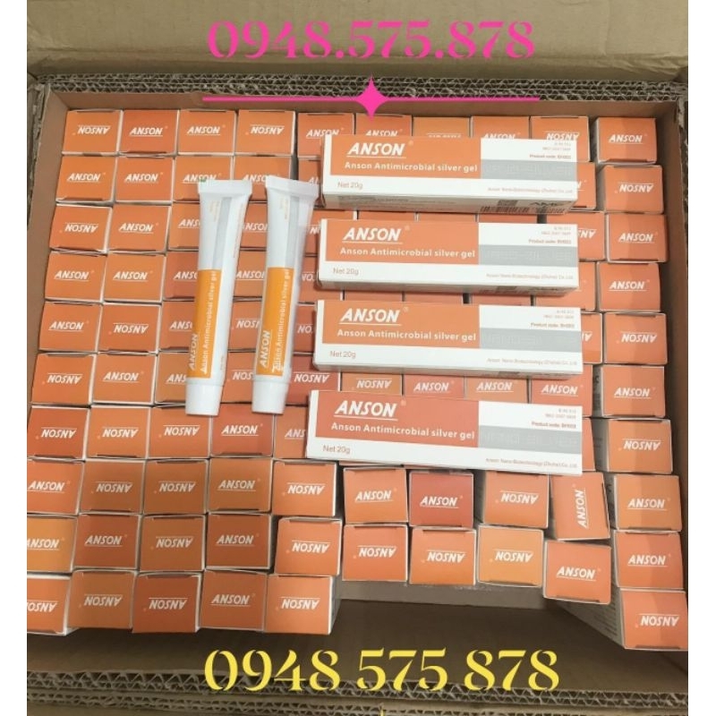 10 tuýp gel bạc kháng khuẩn Anson -ANSON As Antimicrobial silver gel 20g