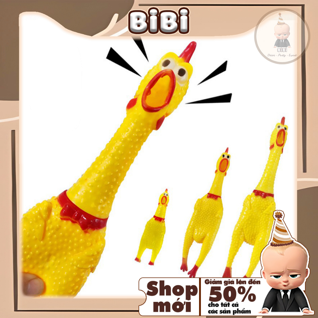 Gà bóp kêu la hét nhiều size Shrilling Chicken xả stress thú vị ngộ nghĩnh BIBI PARTY GBK