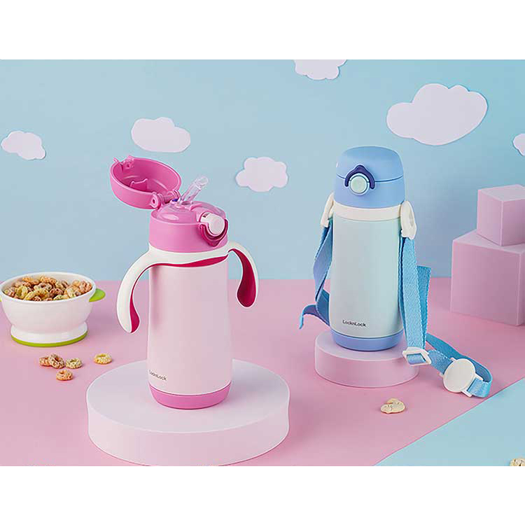 🌺BÌNH GIỮ NHIỆT TRẺ EM LOCKNLOCK LHC4236 COZY KIDS STRAW TUMBLER - 330ML - CHÍNH HÃNG