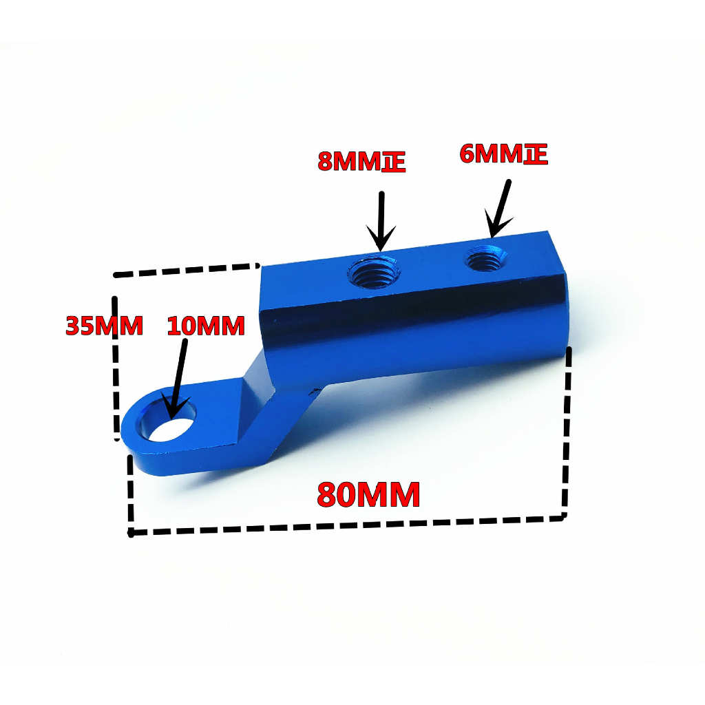 Pát đèn trợ sáng lắp chân gương xe máy kèm lổ ốc 6mm 8mm