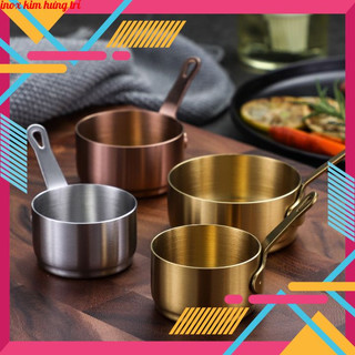 Chén inox đựng nước chấm, rót sốt có tay cầm