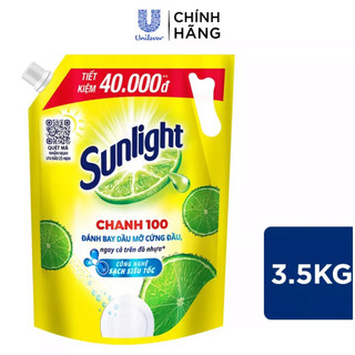 NƯỚC RỬA CHÉN SUNLIGHT TÚI CHANH 3.5Kg (size khủng mới)
