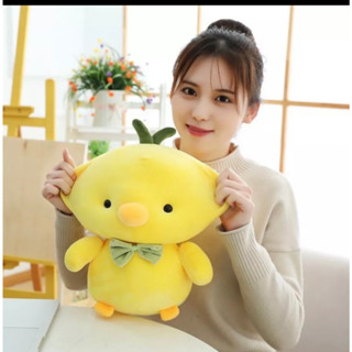  Gấu bông gà nơ màu vàng siêu dễ thương 
