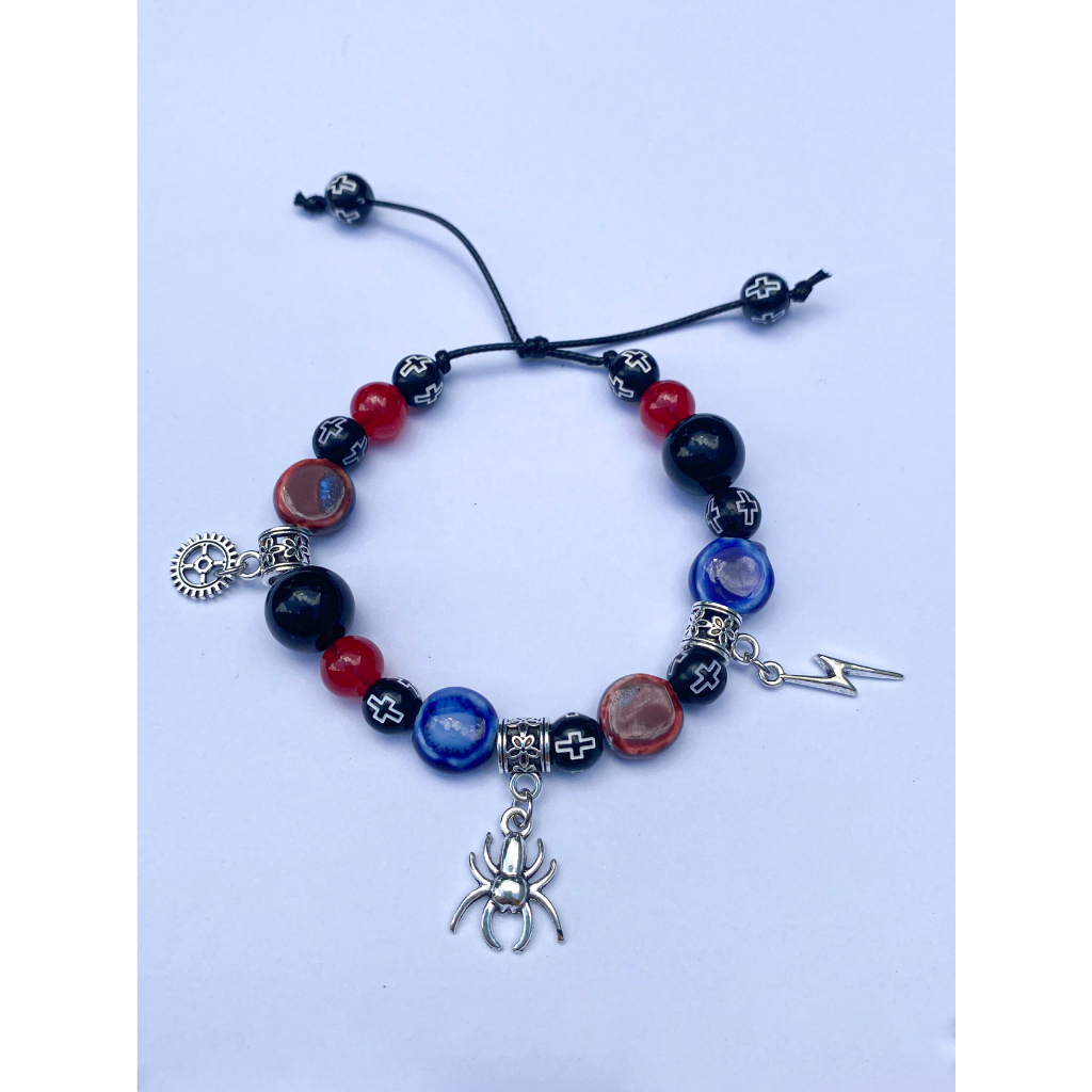 JOMÉ SPIDERMAN BRACELET_Vòng tay nam nữ handmade bằng hạt gốm, hạt nhựa,hợp kim và thép không gỉ