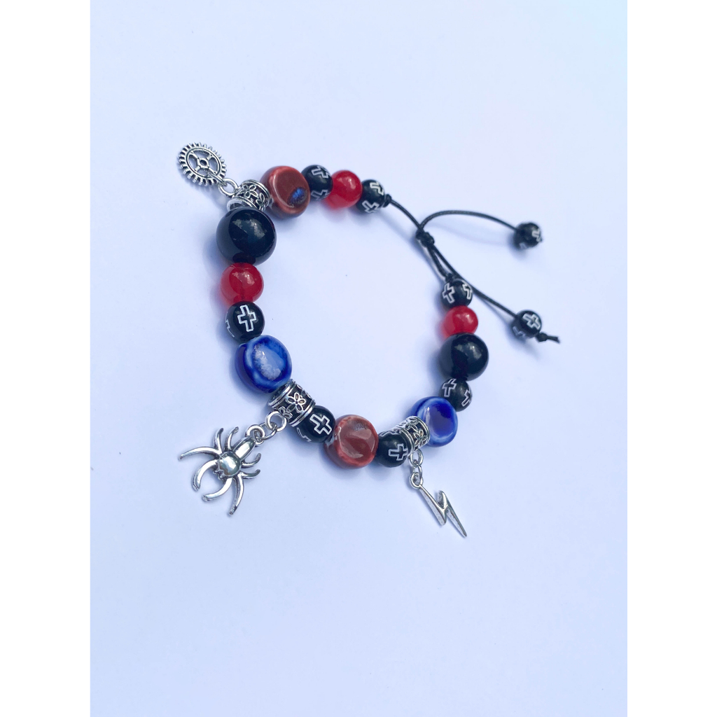 JOMÉ SPIDERMAN BRACELET_Vòng tay nam nữ handmade bằng hạt gốm, hạt nhựa,hợp kim và thép không gỉ