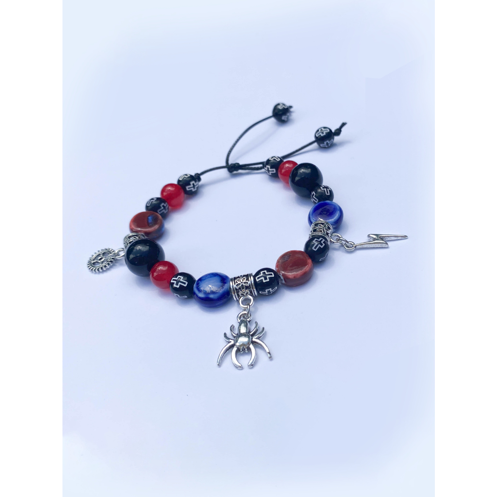 JOMÉ SPIDERMAN BRACELET_Vòng tay nam nữ handmade bằng hạt gốm, hạt nhựa,hợp kim và thép không gỉ