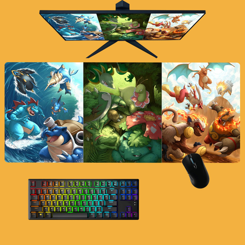 Lót Chuột Cỡ Lớn 80x30 - Lót Chuột Gaming Dày, Cao Cấp, May Bo Viền Chắc Chắn Anime Digimon Siêu Rẻ
