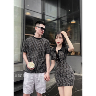 Set Đôi Nam Nữ Áo Phông Váy body hot hit