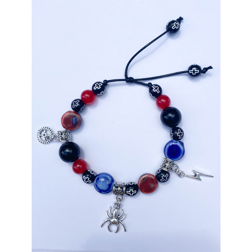 JOMÉ SPIDERMAN BRACELET_Vòng tay nam nữ handmade bằng hạt gốm, hạt nhựa,hợp kim và thép không gỉ