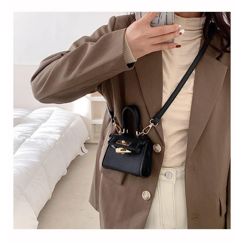 Túi Đeo Chéo Mini Chất Da Sần Size 12
