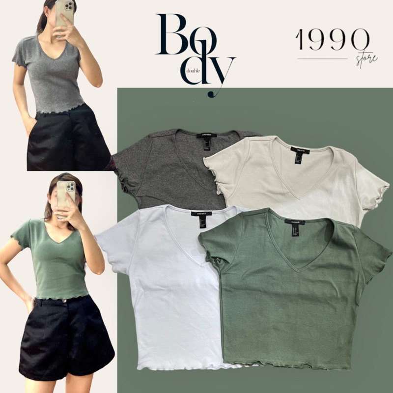 Áo Thun Cổ Tim Chất Liệu Porip Cotton VNXK
