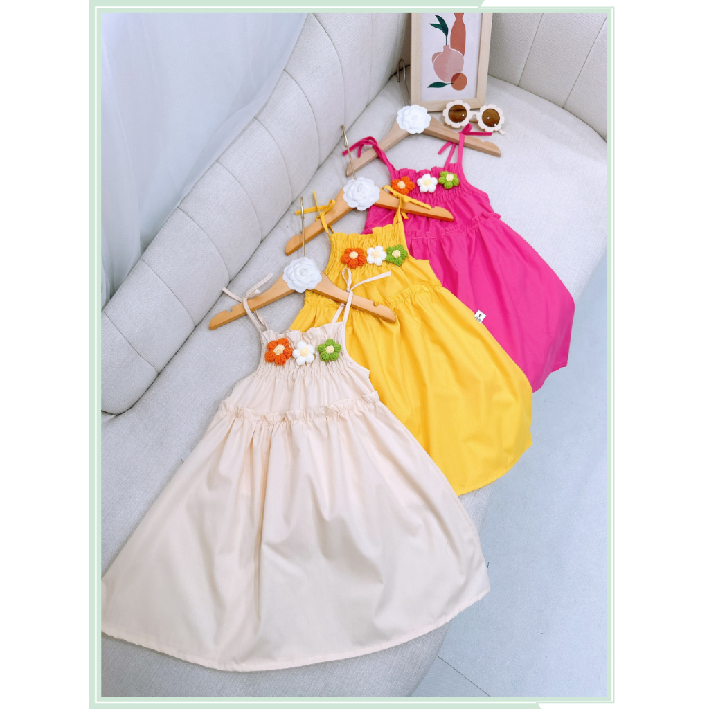 Váy 2 dây cho mẹ và bé size 10 đến 60 kg