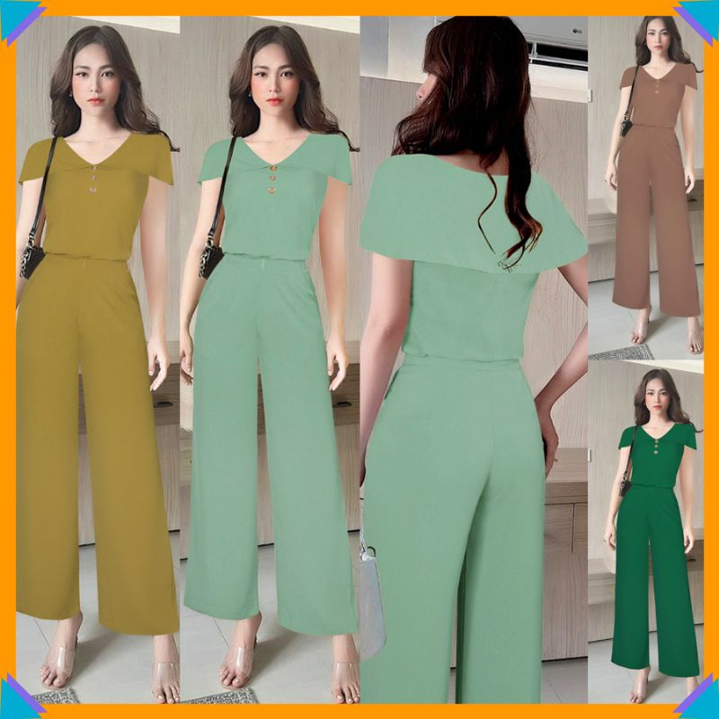 Bộ đồ dài nữ set nguyên bộ quần dài ống suông áo kiểu thuỷ thủ xinh xắn TJ1224