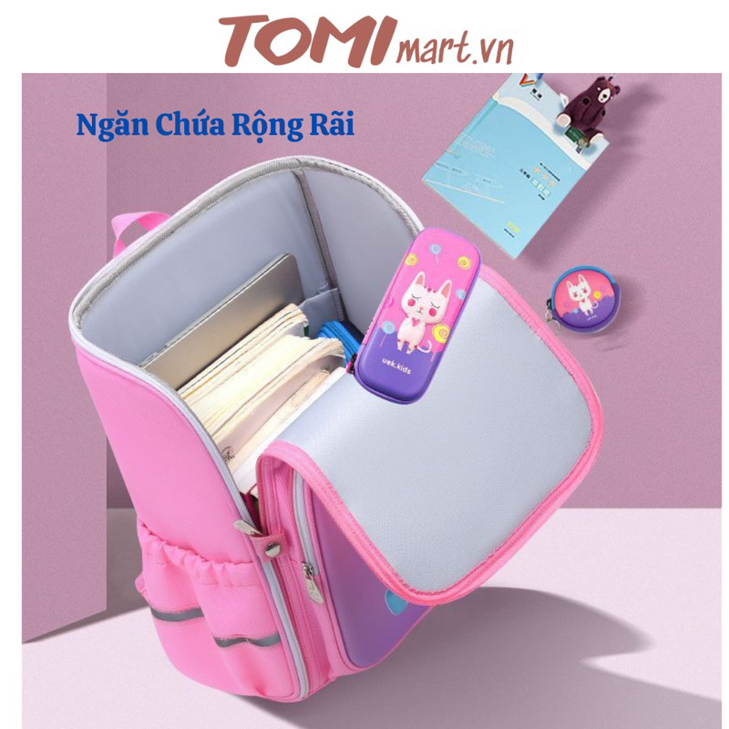 Balo Chống Gù 3D Cho Bé, Cặp Chống Gù TOMI Chống Nước Cho Học Sinh Tiểu Học 102