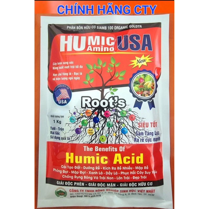 Humic USA Amino hàng nhập túi 1kg pha 800 lít nước
