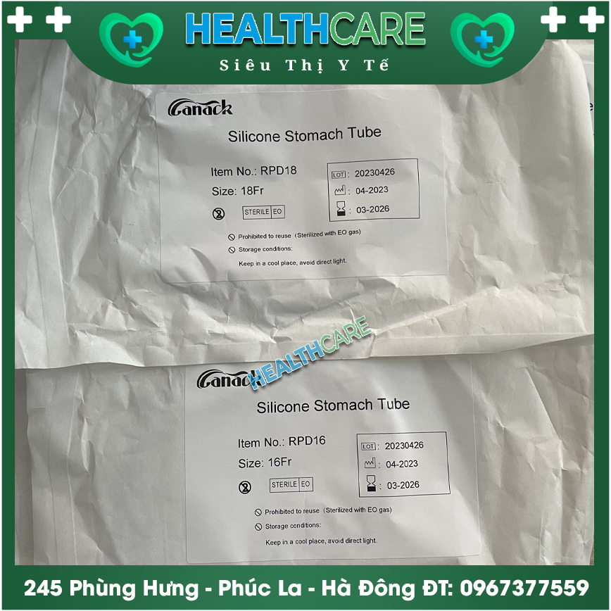 Dây Nuôi Ăn Silicone - Ống Thông Dạ Dày, Ống Nuôi Ăn Dạ Dày ,Xông Dạ Dày, Sonde Nuôi Ăn Silicone, Dùng Lâu, Chính Hãng