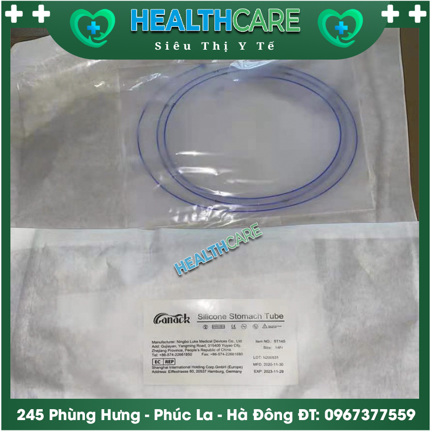 Dây Nuôi Ăn Silicone - Ống Thông Dạ Dày, Ống Nuôi Ăn Dạ Dày ,Xông Dạ Dày, Sonde Nuôi Ăn Silicone, Dùng Lâu, Chính Hãng
