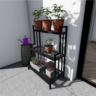 Kệ sắt 3 tầng mặt lưới dùng để kê chậu cây - kệ để đồ đa năng lắp ráp mặt lưới