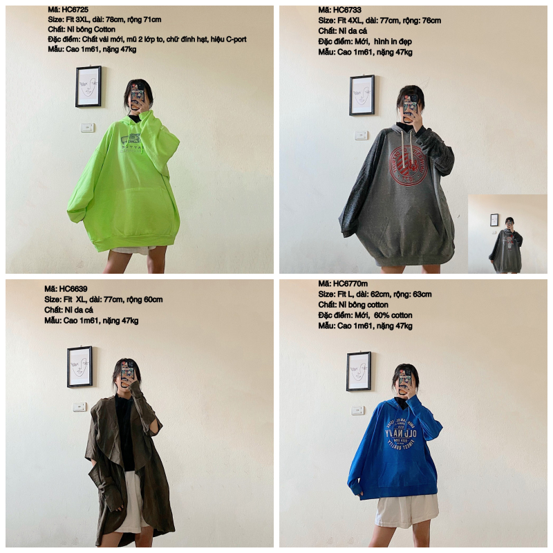 Hoodie oversize second hand nỉ bông, form bồng, chất mới, nhập Mỹ, giá sale kèm quà tặng. (Ảnh thật) 010723-1
